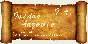 Isidor Adžović vizit kartica